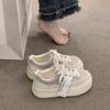 Platform Sneakers 2024 Autumn New Versatile Elevated Casual Canvas Shoes Women's Spring Women Shoes Med (3cm-5cm) Adult