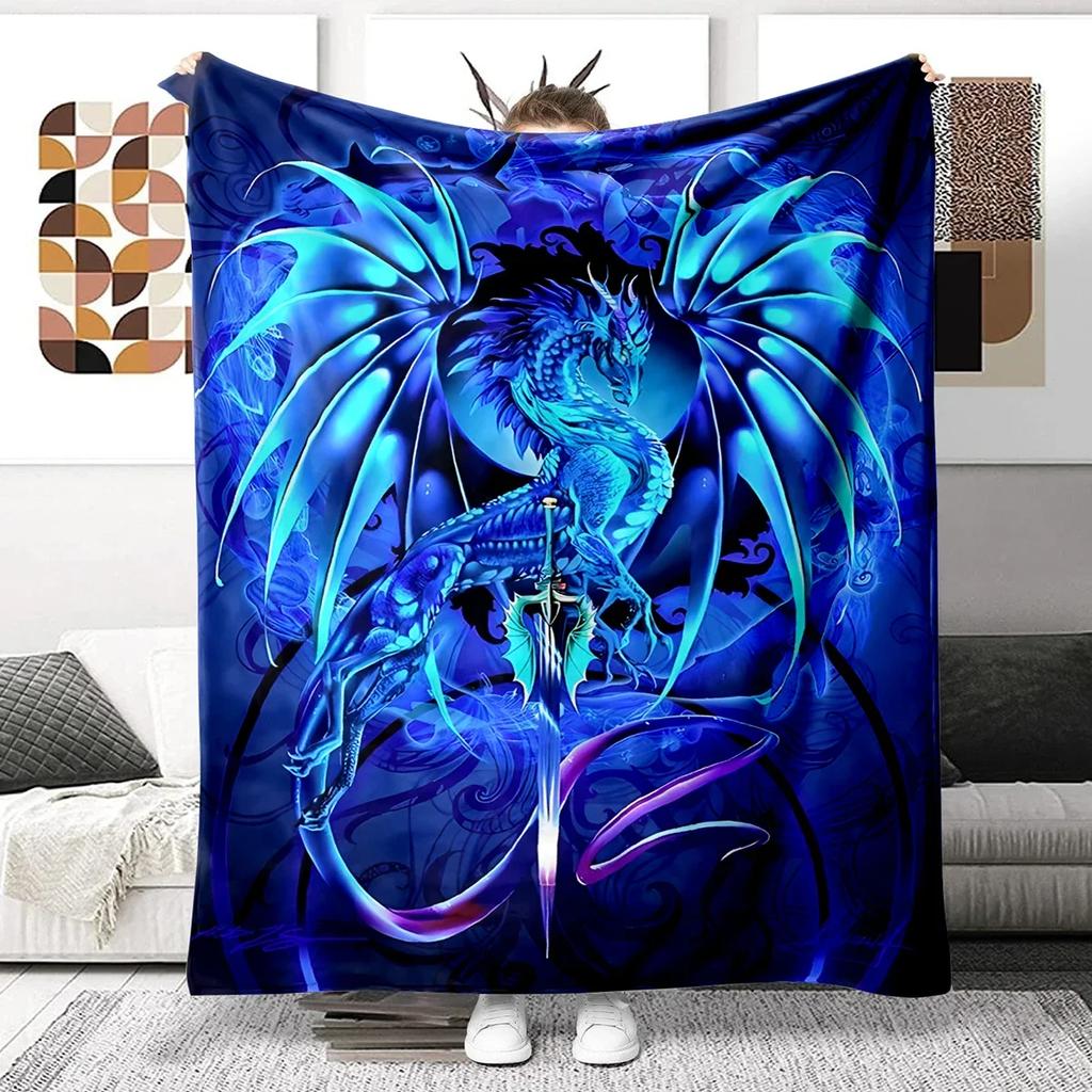 Animal Dragon Blanket Ultra Lightweight Soft Plush Flannel Throws Blanket for Sofa Bed Couch Best Office Gifts  Demogorgon
