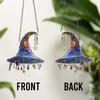 Witch Hat Sun Catcher 2D Acrylic Halloween Decoration Stained Glass Style Witch Hat Hanging Ornament for Window Wall Door