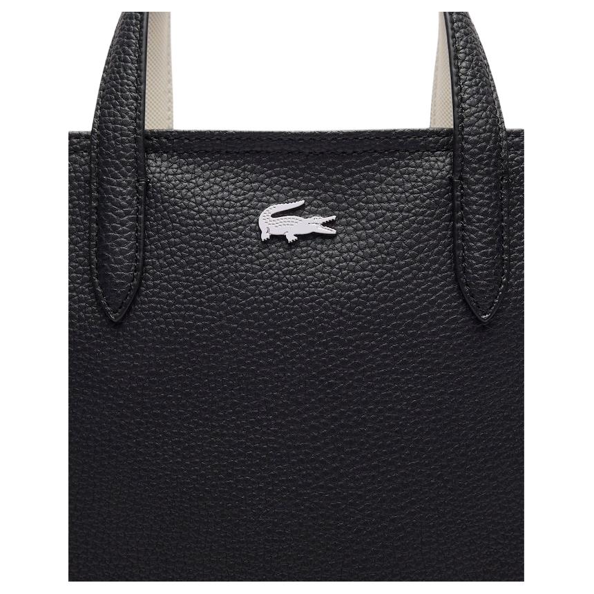 Lacoste Знаковая сумка-тоут из ПВХ в мелкую клетку Женские сумки-тоут Черная NF4929AA