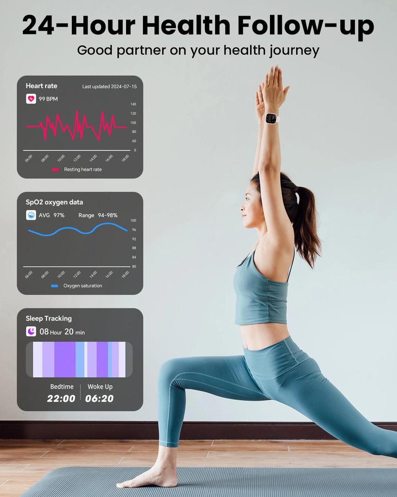 2025 Новые 1,72-дюймовые женские смарт-часы с ответом/вызовами/100 спортивными режимами, водонепроницаемость 1 АТМ, подходят для устройств Android и iPhone (Черный сплав)