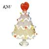 Миниатюрная фигурка рождественской елки, Глазурованная рождественская фигурка, Цветной декор, Ручная работа из стекла для настольной композиции, Дома, в офисе, Праздничный