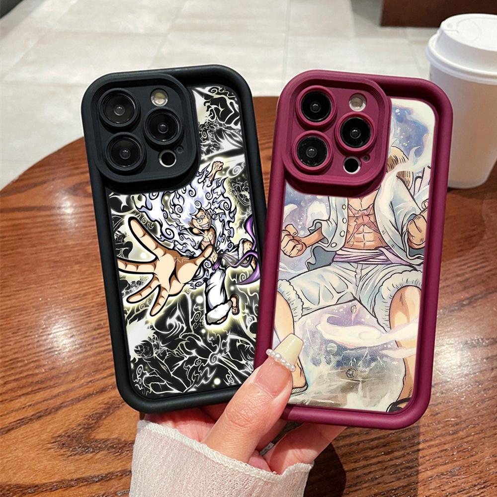 Ae92 One Piece Luffy Gear 5 Защитные чехлы для телефонов для iPhone 13 14 15 Pro Max XR infinix Hot 40i 30i Tecno Camon 30 20 Pro Angel Eyes Задняя крышка из ТПУ