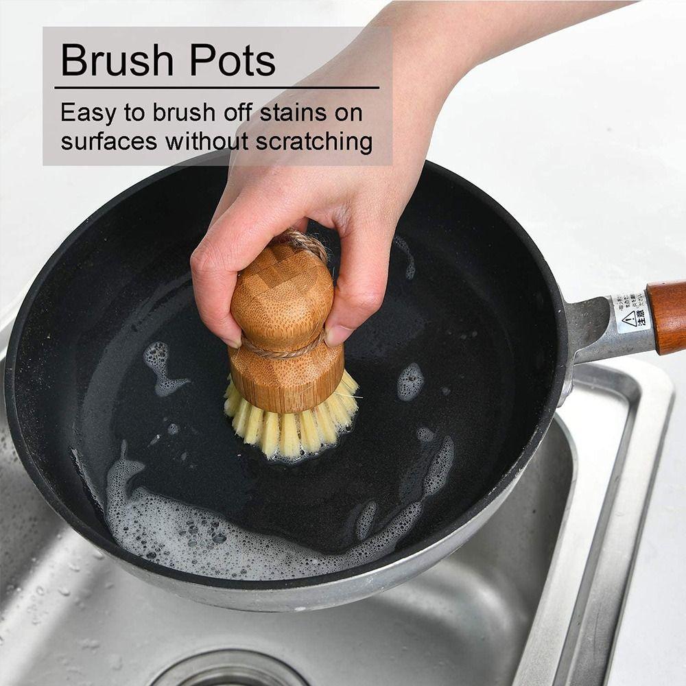 Natural Sisal Coconut Brown Pot Can Not Brush Hair Home Dishwashing Brush Non-stick Pot Brush Kitchen Cleaning Brush