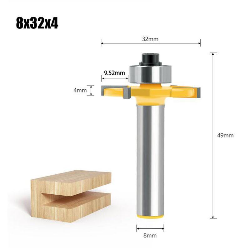 Фрезерный станок по дереву, хвостовик 8 мм, прямая концевая фреза, триммер для чистки Т-образных пазов, деревообрабатывающий инструмент, фреза