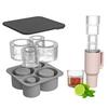 Silicone Cylinder Ice Tray with Lid Portable Popsicle Maker Easy Release Ice Mold for Cocktails Whiskey Juice