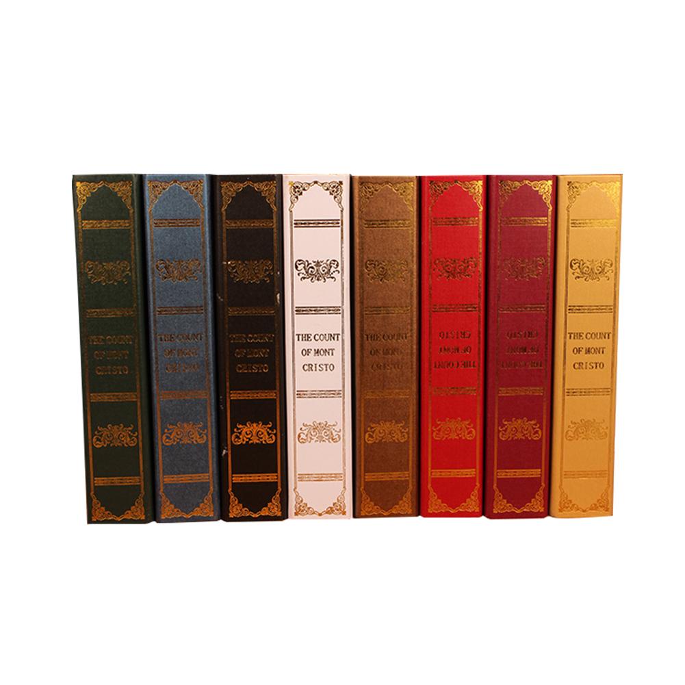 European Home Decoration Wooden Antique Book Box Simulation Book Study Room Props Book Dec