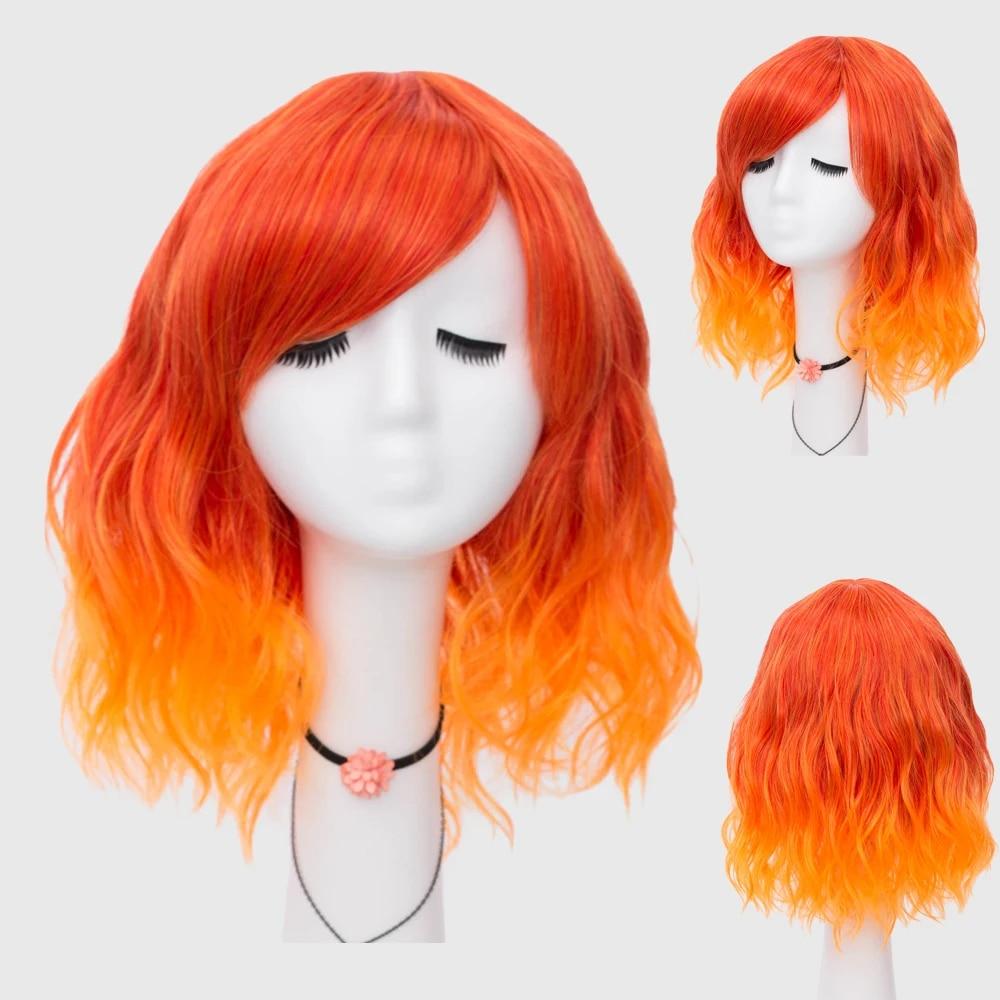 Short Bob Cosplay Wig for Women Synthetic Green Hair New Style Natural Supple Summer Heat Resistant Wig With Side Bangs