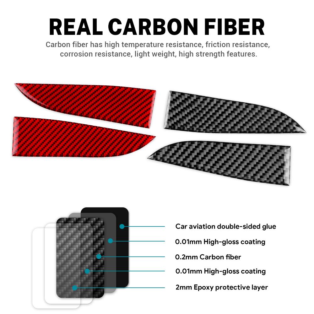 Real Carbon Fiber Triangular Door Trim Moulding Cover for Tesla Model 3 Highland 2024 Interior Accessories