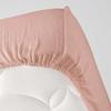 Drap housse - Angelia - 140 x 190 cm - Gaze de coton - Bonnet 30 cm - Uni rose
