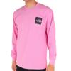 The North Face Long Sleeve Square Logo Organic Medium UV Orchid Size XS Tee, Unisex, Cotton, Weight, Protection, Pink,