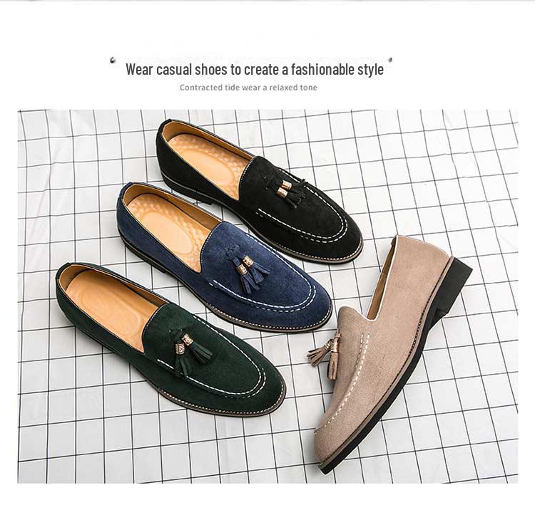 Мужские лоферы из матовой кожи с острым носком в британском стиле: Повседневные туфли для вождения без застежек