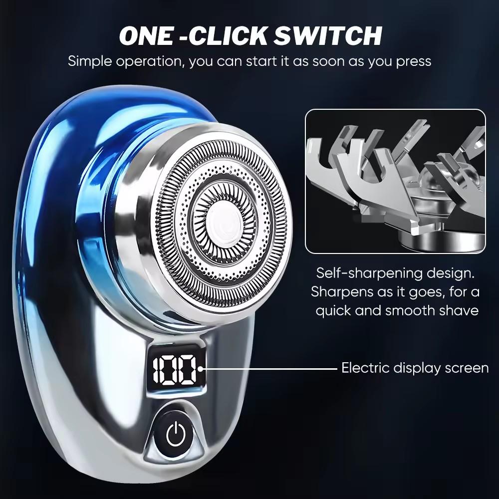 Мини-карманная электробритва Бритва, которую можно мыть в сухом и влажном режиме, быстрая зарядка, тип C, перезаряжаемый цифровой дисплей, портативная электробритва, зарядка 1 час
