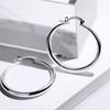 Dia. 33mm Gold Silver Color Hoop Dangle Earrings Cocktail Party Punk Jewelry 1 Pair MIT