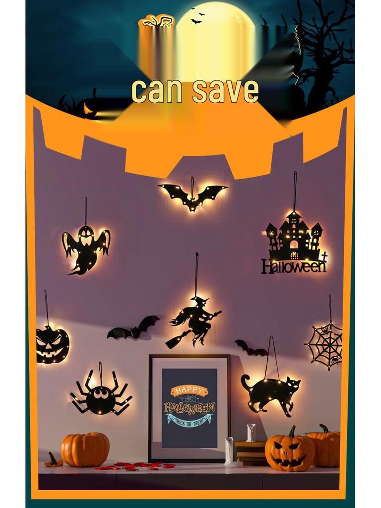 Halloween LED Spider & Bat 3D Wall Stickers - Luminous Ghost Festival Party Lights