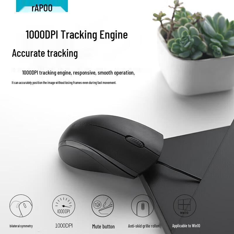 Rapoo N1600 Wired Silent Mouse