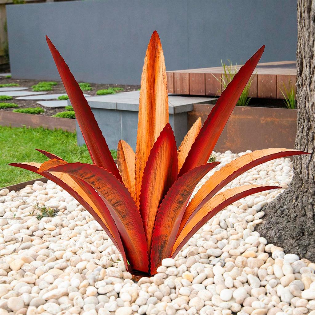 17“ Metal Art Tequila Rustic Sculpture Garden Yard Sculpture Home Decor 12 Leaves