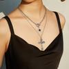 Accessories Gothic Hip Hop Necklace Vintage Cross Pendant Pentagram Collarbone Chain Necklace Female