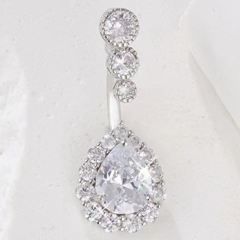 Colorful Belly Button Ring Rhinestone Body Piercing Jewelry Vintage Zircon Navel Ring Girl
