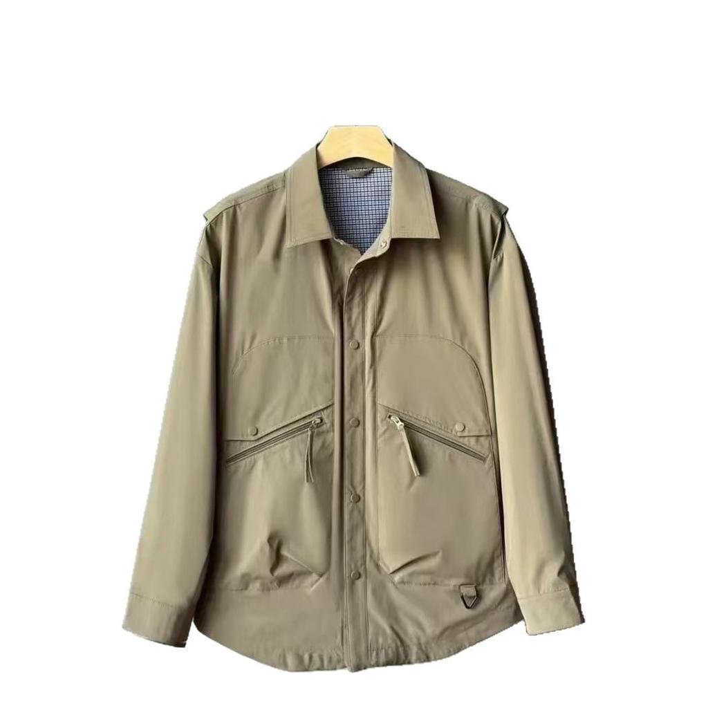 Spring New Fake Two-Piece Designer Lapel Tooling Men'S Shirt Jacket Spring And Autumn Fashion Versatile Top Tide