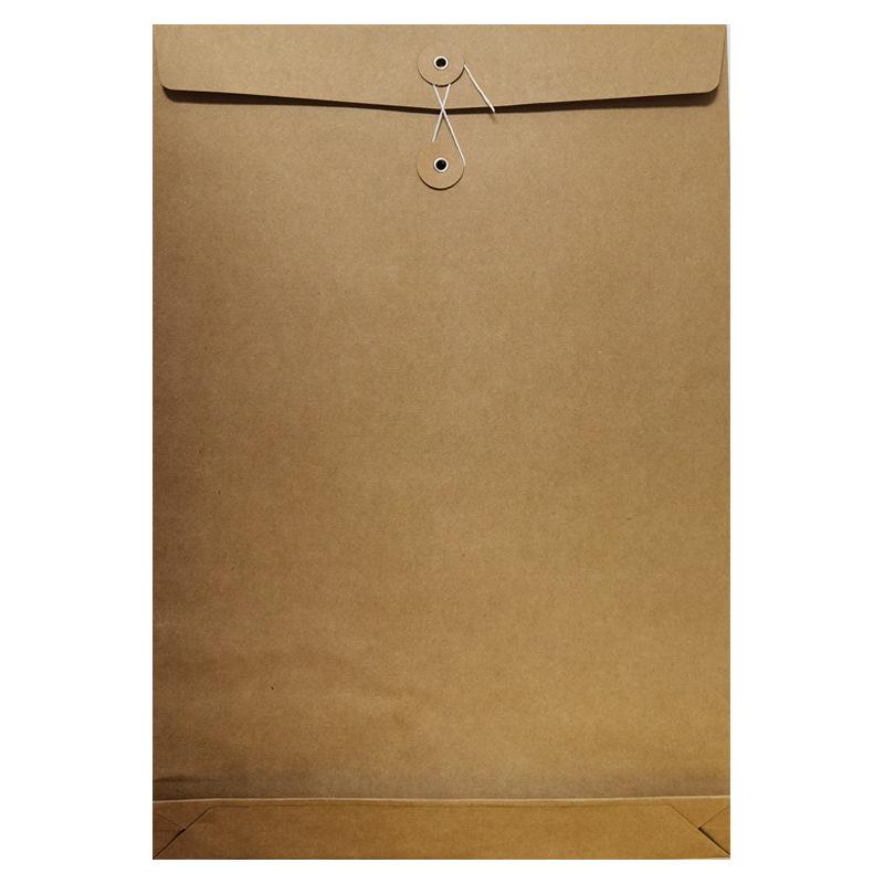 Папка-конверт A3 из черного картона крафт-бумаги с завязками для архивного хранения