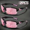 2PCS Fashion Half Frame Sports Glasses Classic Style Star Purple Dream Pink Eyewear