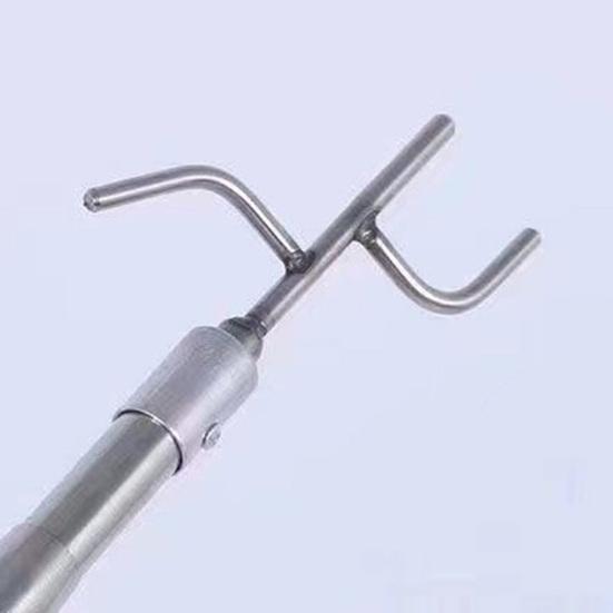 Stainless Steel Telescopic Capture Pole with Pickup Hook Curtain Puller Clothes Dryer Fishing Net Puller Portable Truck Cargo Grabber