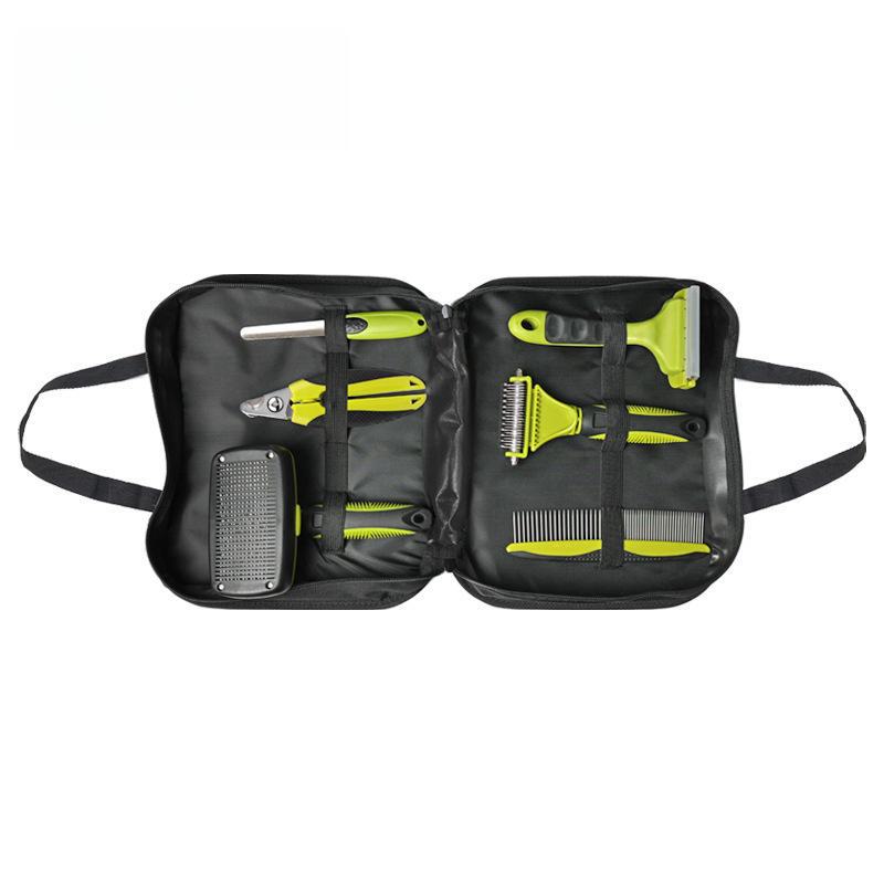 Набор для ухода за домашними животными: Расческа для распутывания, Прямая расческа, Кусачки для ногтей, Пилка, Нож для удаления волос, Расческа для удаления волос - 6 штук