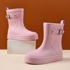 Rain Shoes Women's Platform-soled Fashion Short Big-headed Boots Can Be Worn Outdoors In All Seasons. Non-slip and Waterproof Rain Boots