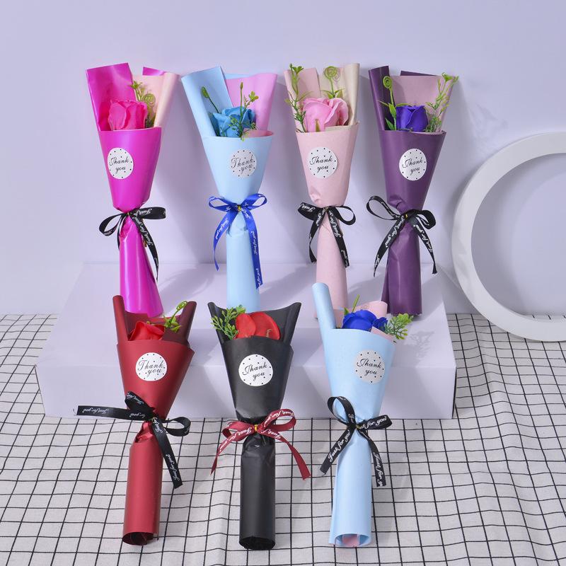 Artificial Soap Flower Rose Bouquet Gift Bags Mother'S Day Birthday Gift Wedding Home Decor Rose Soap Bouquet Gift