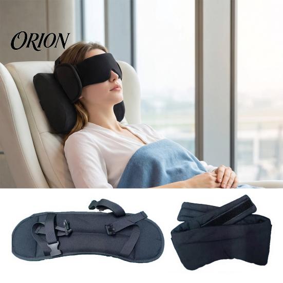 Memory Foam Sleeping Eye Mask Travel Pillow with Mask, 3-in-1 Adjustable Neck Support Full Coverage Sleep And Arm Rest Set for Airplane Train