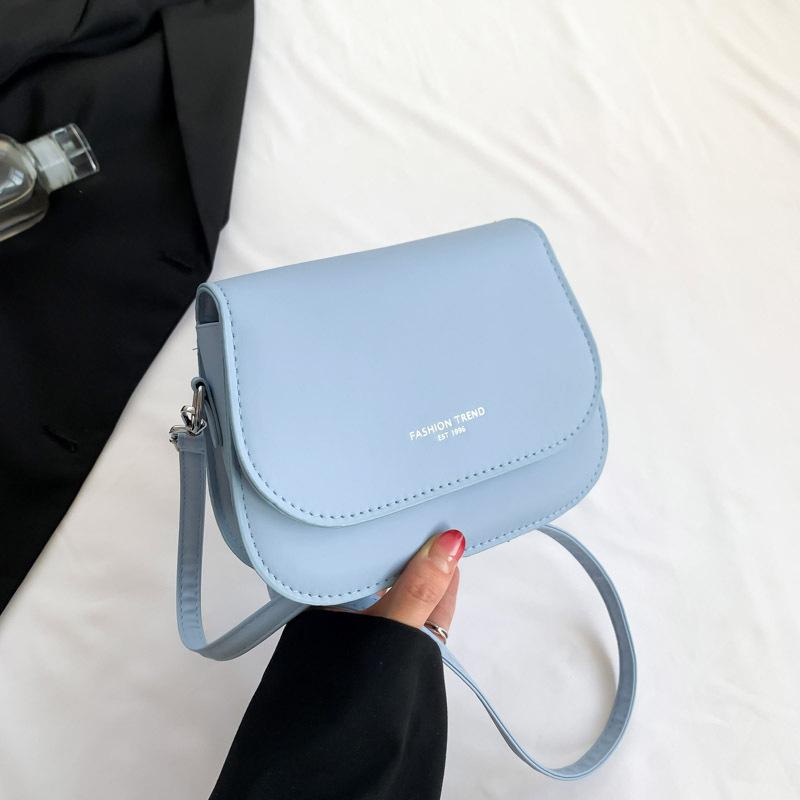 Трендовая сумка через плечо в форме седла для женщин, из искусственной ПУ кожи, сумка кроссбоди, простая однотонная сумка-мессенджер с клапаном