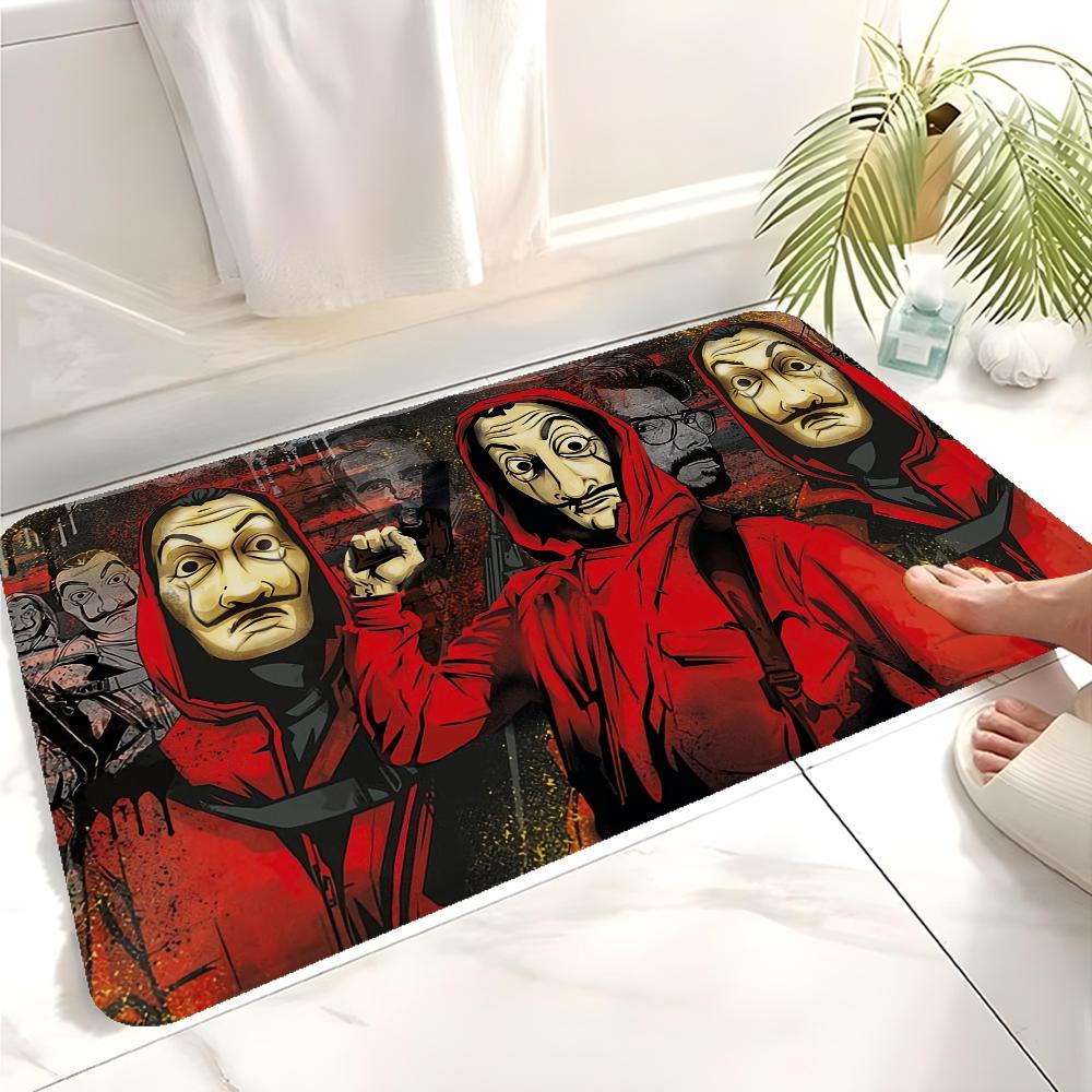 Money Heist House Paper La Door Mat Non-Slip Laundry Room Mat Laundry Decor Balcony Child Living Room Welcome Doormat