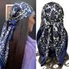 90*90cm Hijab Scarves Women Cashew Print Satin Female Luxury Brand Square Shawls Head Ladies Bandanna Foulard Muffler Girl