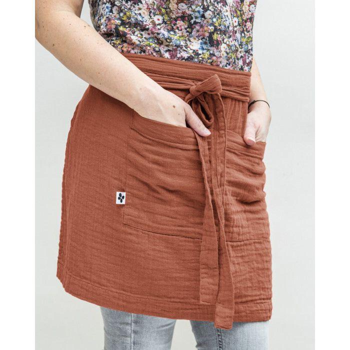 Tablier de Chef "Gaïa" 45 x 80 cm "Gaze de Coton" - Gaïa Terracotta