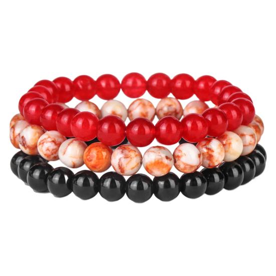 3 шт./компл. каменный браслет три в одном очаровательная эластичная веревка натуральный синий золотой тигровый глаз агат камень