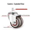 Rongyu 1.5-inch Threaded Stem Office Chair Caster Wheels (Set of 5)