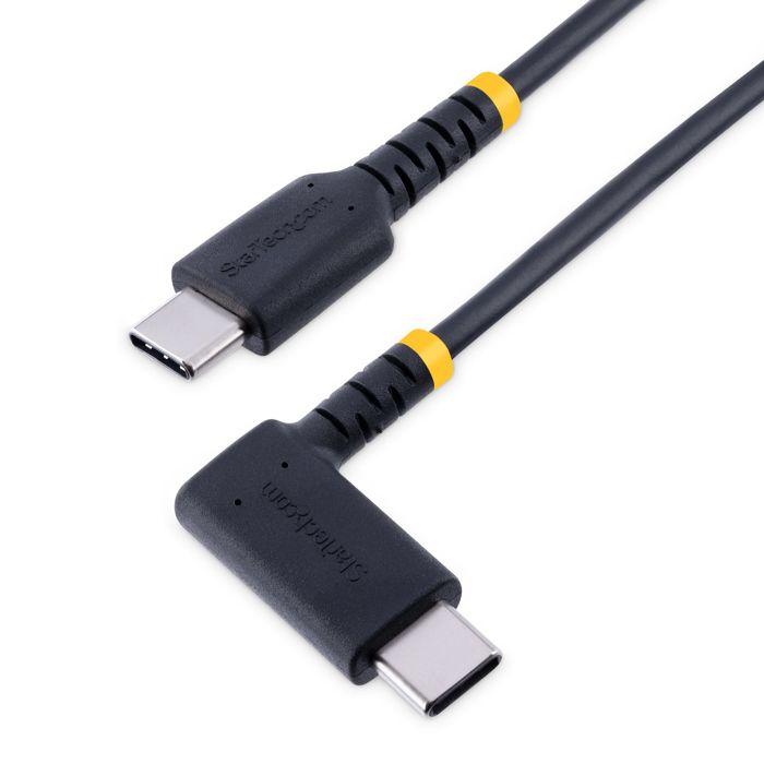 Кабель USB-C - StarTech.Com - 15 см - 60 Вт PD 3 А - Угловой Черный - Прочное Арамидное Волокно