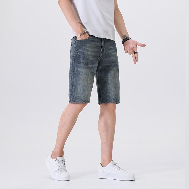 Summer Thin Denim Shorts Men's Loose Five-point Pants 5-point Casual Stretch Medium Pants