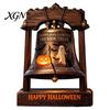 Halloween Theme Gifts Vintage Wooden Bell Decor, Rustic Farmhouse Shelf Sitter with Showcase Ornaments Metal Wood Stand, Tabletop Centerpiece