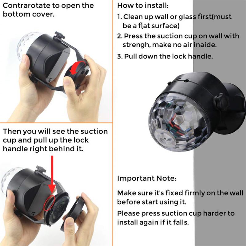 Портативные звуковые активируемые огни для вечеринок с питанием от батареи/разъем USB в стробоскопическом сценическом свете для автомобильной комнаты, танцевальных вечеринок, рождественской свадьбы