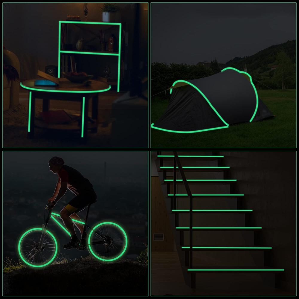 1cm/2cm/3cm/5cm*5M Glow In The Dark Tape Green Luminous Photoluminescent Luminescent Emergency Safety Egress Markers Stairs Step