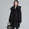 Two Zipper Models 2025 New Medium and Long White Duck Down Thickened Loose High-end Warm Down Jacket Women