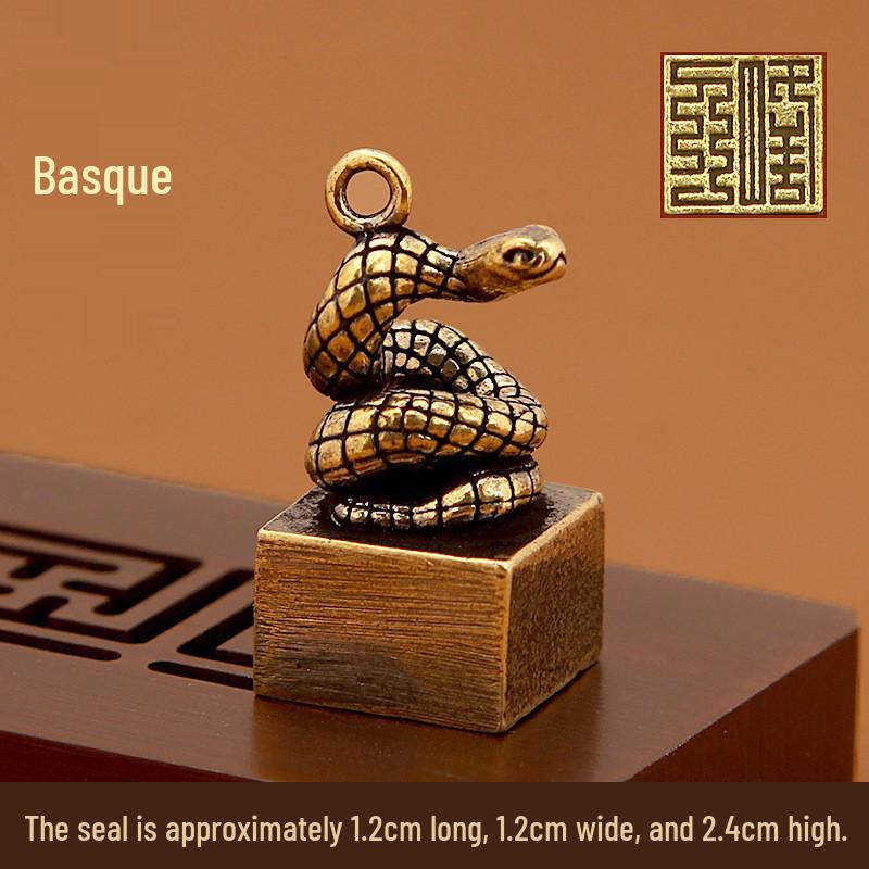 Брелок-печать из латуни с китайским зодиаком: Ретро Подвеска и Креативный Подарок