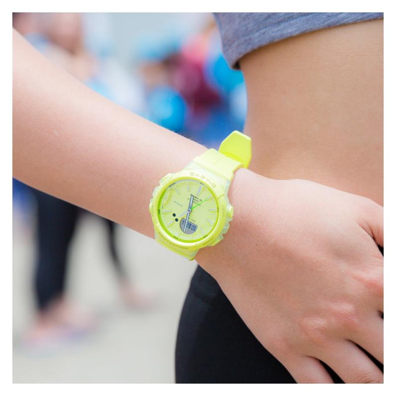 Casio Серия BABY-G спортивная серия многофункциональный шагомер спортивные водонепроницаемые кварцевый механизм полимерный ремешок японские и корейские часы женские BGS-100-9A