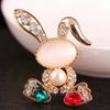 Exquisite Jewelry Animal Pearls Rhinestone Pins Rabbit Brooch Suit Accessories Korean Style Brooch