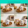 Cute Puppy Plush Doll With Short Fur And Bowtie For Backpack Decorations