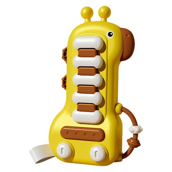 Мультяшная Жираф Электронная Игрушка-Пианино со Светом Звуком Координация Рук и Глаз Малыши Мальчики Девочки Развивающая Электрическая Клавиатура Музыкальная Игрушка