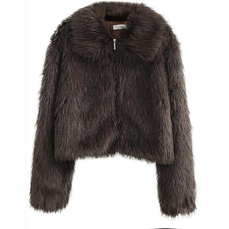 Women's Fur Coat Colorful Fluffy Pink Lamb Fur Faux Fur Coat Sheepskin Coat Winter Faux Fur Coat