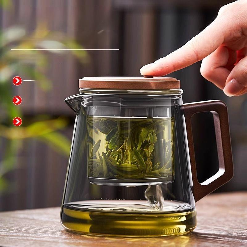 GIANXI Walnut Elegant Cup Transparent Brewing Teapot Home Tea Water Separation Brewing Cup Chinese Kung Fu Tea Set Tea Cup